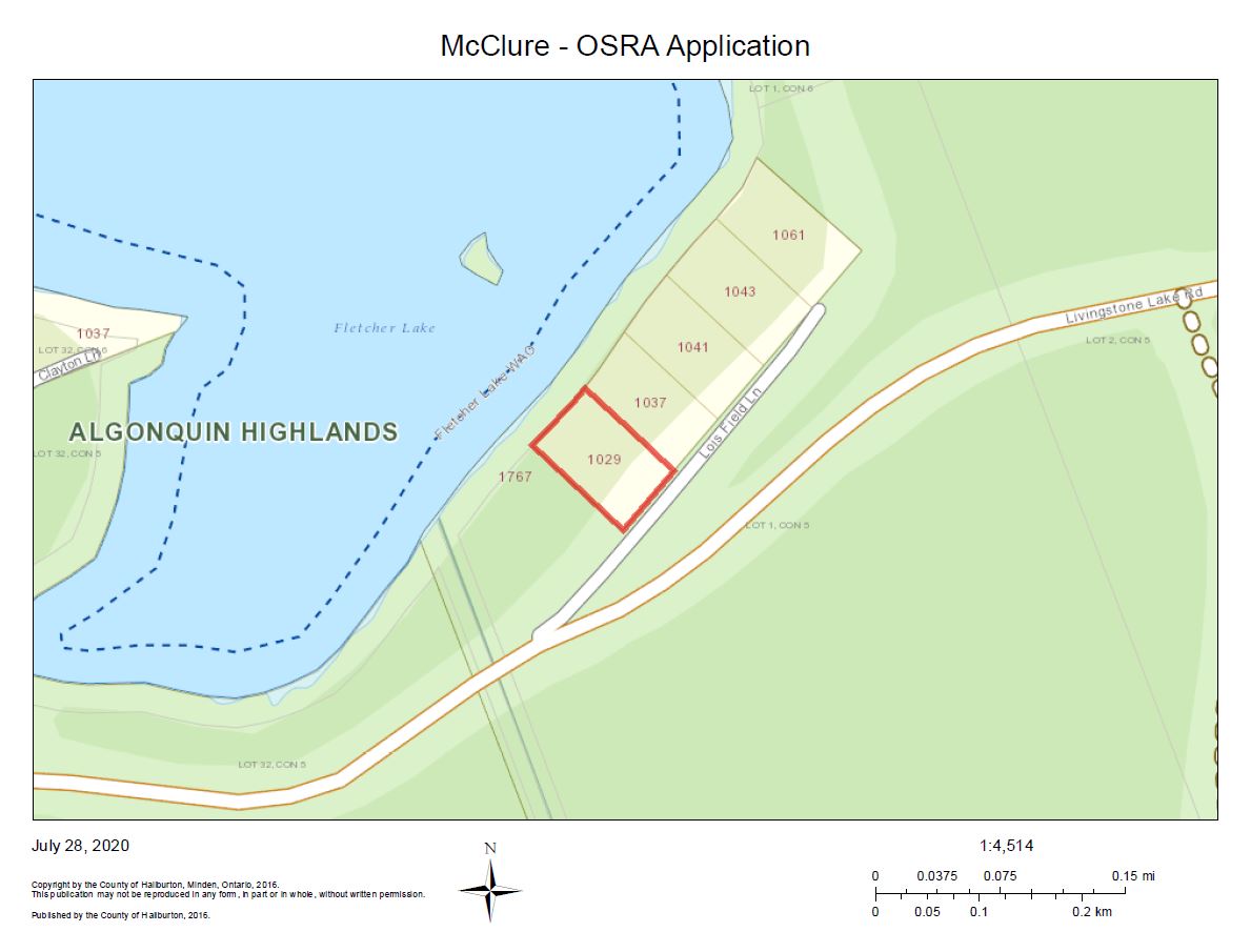 This is a map illustrating the location of the subject property. The property is located on Fletcher Lake at 1029 Lois Field Lane.
